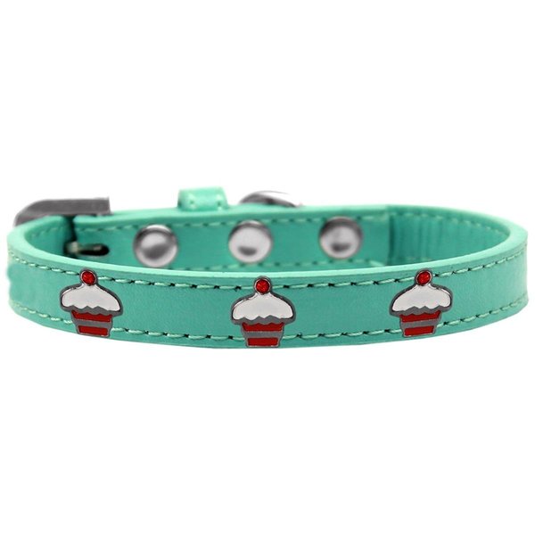 Mirage Pet Products Red Cupcake Widget Dog CollarAqua Size 16 631-28 AQ16